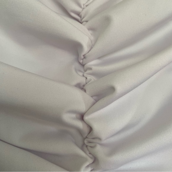 Off White Bodycon Ruched Strapless Dress - Picture 7 of 17